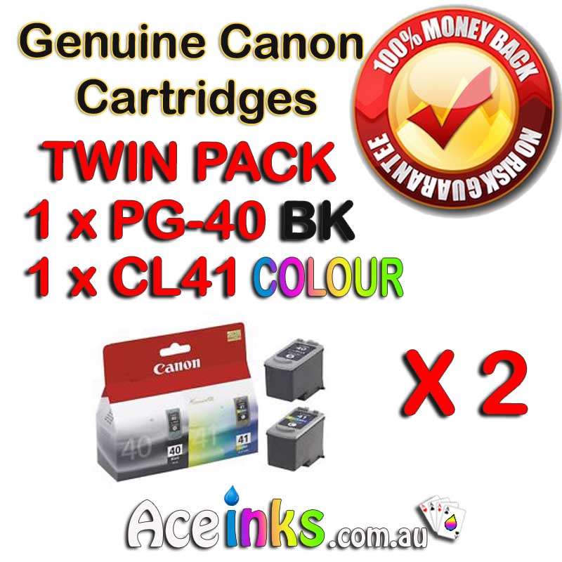 Twin Pack Combo GENUINE ORIGINAL Canon PG-40BK CL-41 Colour